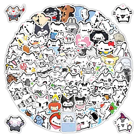 Cute Basil Kitten Graffiti Stickers Waterproof Vinyl Decals For Water Bottle Skateboard Fridge DIY Crafts