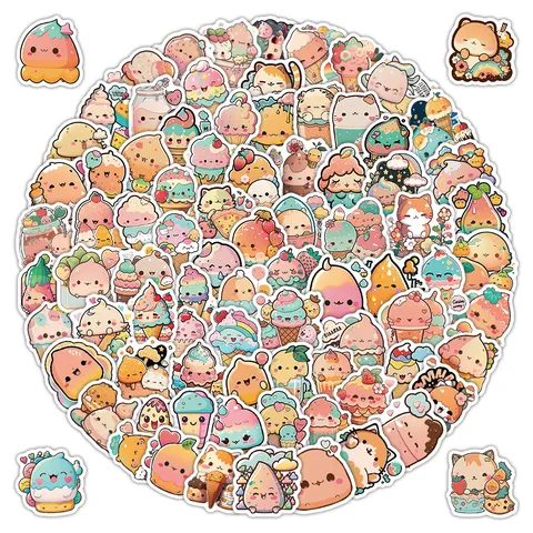 Cute Cartoon Anime Waterproof PVC Stickers Kawaii Decorative Decals For Phone Skateboard Water Bottle Notebook