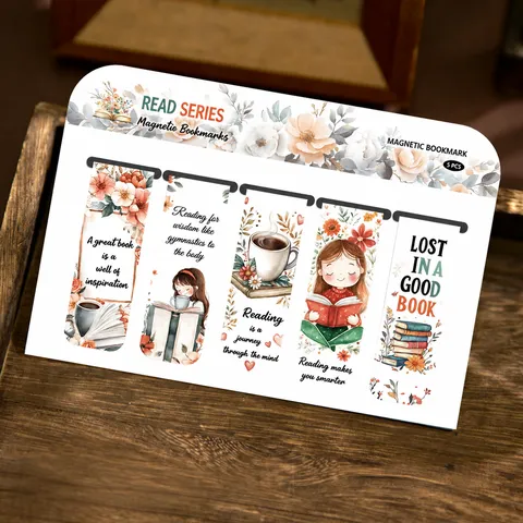 Creatieve Magnetische Boekenleggers Literair Bloemen Leesthema Paginaclips