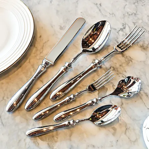 304 Stainless Steel Western Cutlery Set Forged Gourd Handle Mirror Polished Dinner Knife Fork Spoon Tableware Kitchen