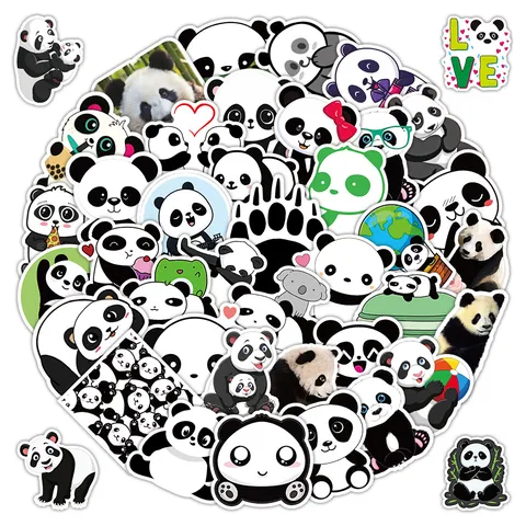 Cute Cartoon Panda Stickers Waterproof Vinyl Decals For Water Bottle Laptop Desk DIY Decoration