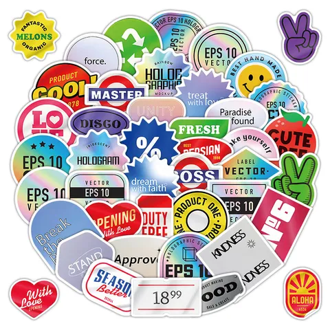 American Retro Laser Cool English Slogan Stickers Creative Journal Scrapbook Decals Waterproof PVC Adhesive Stickers