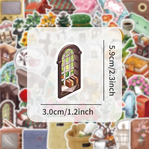 Colorful Home Cartoon Graffiti Stickers Waterproof PVC Decals For Hand Ledger Suitcase Laptop Journaling Decoration