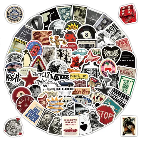 American Retro Y2K Cartoon Graffiti Waterproof Stickers Aesthetic Stationery Decals For Water Bottle Laptop Skateboard