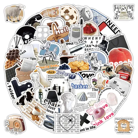 Cartoon INS Style Graffiti Stickers Waterproof PVC Decorative Decals For Phone Laptop Journal Scrapbook