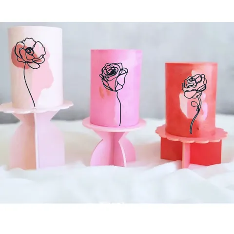 Minimalistiko Afstirimeno Zografismeno sto Heri Triantafyllo Tulip Akriliko Cake Topper Floral Inserts Genethlia Party