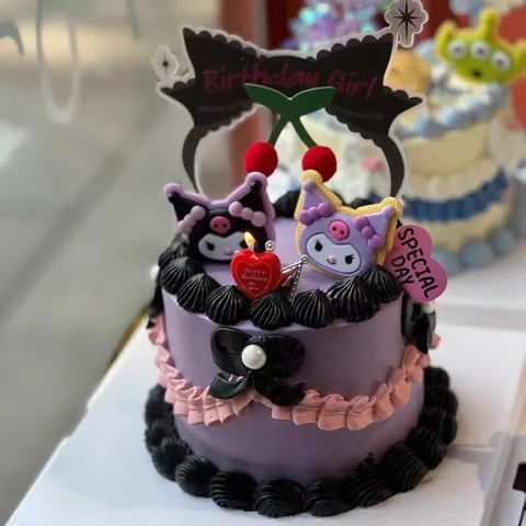 Acrylic Happy Birthday Cake Topper With Bow Flower Design Cute Korean Style Ins Cake Decoration For Birthday Party Supplies