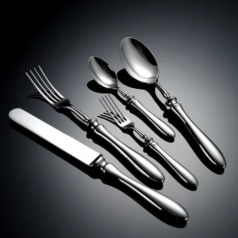 Forged Stainless Steel Tableware Solid Handle Western Steak Knife Fork Spoon Gold Silver Luxury Hotel Dining Flatware