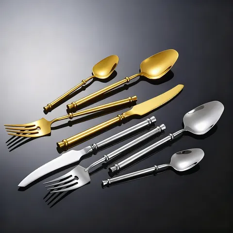 304 Stainless Steel Western Table Knife Fork Spoon Set Vintage Luxury Tableware Gold Silver Cutlery