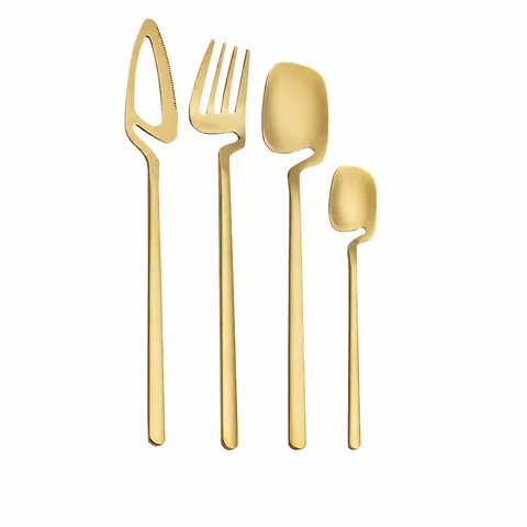 Stainless Steel Tableware Set Hanging Cup Design Gold Silver Rose Gold Dinner Knife Fork Spoon Dessert Spoon Kitchen Dining Tools