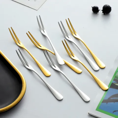 Edelstahl Fruchtgabeln Set Polierter Spiegel Dessertgabeln Modern Minimalistisches Geschirr Für Zuhause Küche Hotel