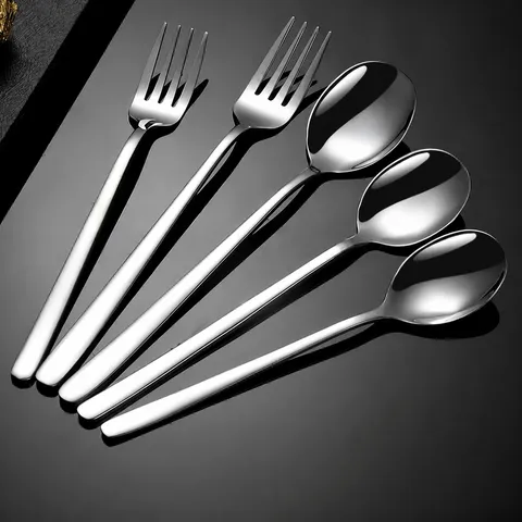 Korean Style 304 Stainless Steel Dinner Spoon Thickened Mirror Polished Soup Spoon Dessert Spoon Kitchen Tableware