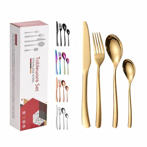 410 Stainless Steel Cutlery Tableware Collection With Knife Fork And Spoon For Wedding Home Dining Kitchen