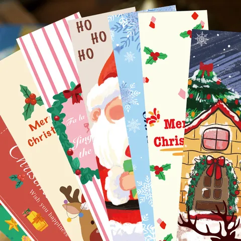 Kerst Boekenleggers Papier Pagina Markeringen Feestelijk Geverfd Dagboek Creatieve Materialen Boekenlegger Set Voor Studenten Kantoor