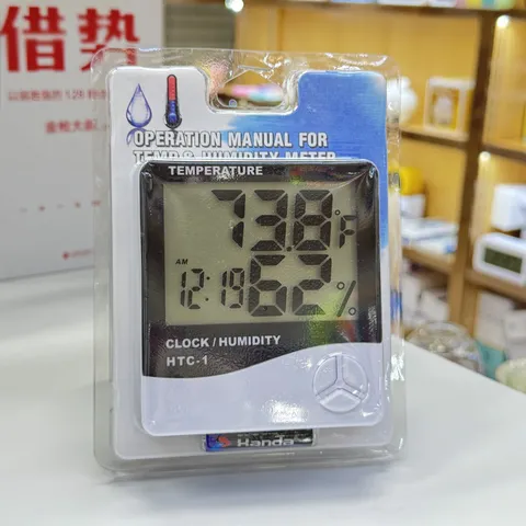 Digital Electronic Indoor Temperature and Humidity Meter Large LCD Display ABS Material Desk Clock Alarm Thermometer Hygrometer