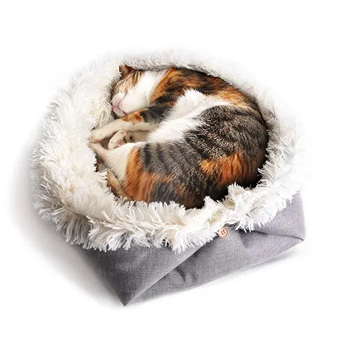 Plush Cat Bed Mat Dual-Use Foldable Soft Warm Dog Bed Washable Modern Pet Nesting Pad for Cats and Small Dogs