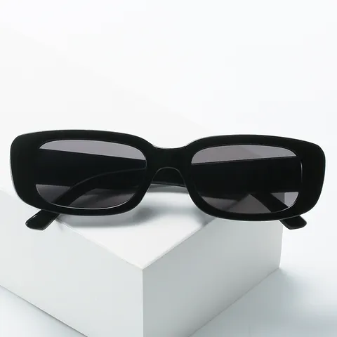 Retro Kleine Vierkante Montuur Zonnebril Dames Mode Street Snap Vintage Rechthoekige Zonnebril UV Bescherming Eyewear