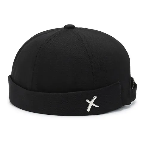 Unisex Cotton Docker Cap Retro Streetwear Brimless Sailor Hat Adjustable Roll Edge Skull Cap Men Women Fashion Hats