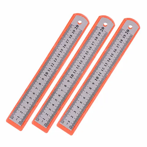 Stainless Steel Straight Ruler Metal Office School Measuring Tool Double Sided Precision Ruler Stationery