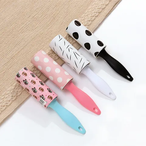 Portable Lint Roller For Clothes Mini Sticky Hair Remover Travel Size Lint Roller With Tearable Refill Home Cleaning Tools
