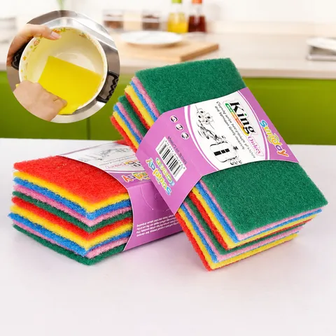 Heavy Duty Scouring Pads Dishwashing Sponges Colorful Kitchen Cleaning Scrub Sponges For Pot And Bowl Cleaning