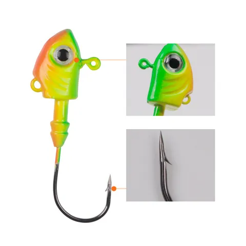 Outdoor Fishing Jig Head Hook Carbon Steel 3D Fish Eye Soft Bait Single Hook Fishing Tackle Accessories For Anglers