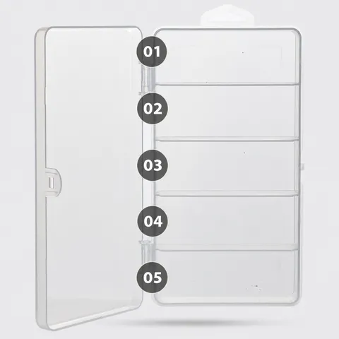 Transparent Plastic Fishing Tackle Box 5 Grid Portable Storage Case Lure Accessory Organizer Box For Outdoor Fishing