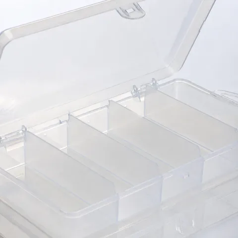 Transparent Plastic Fishing Tackle Box 5 Grid Portable Storage Case Lure Accessory Organizer Box For Outdoor Fishing