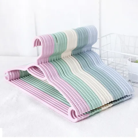 Plastic Clothes Hangers Non-Slip Adult Multi-Functional Seamless Drying Racks For Wardrobe Closet Home Organization Storage