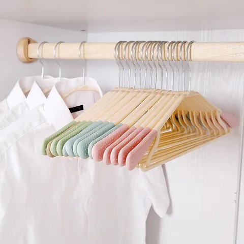 Nordic Plastic Clothes Hangers Wide Shoulder Non Slip Space Saving Coat Hangers For Closet Organization Home Daily Use