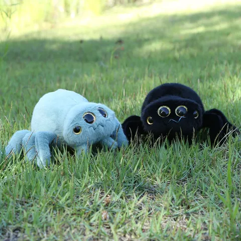 Cartoon Four-Eyed Spider Plush Toy Stuffed Animal Creepy Cute Doll Bag Pendant Soft Toy Gift For Kids