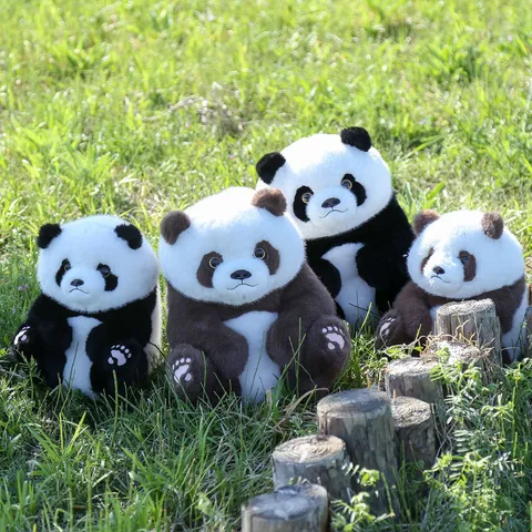 Süßes Riesenpanda Polyester Plüschtier Simulation Sitzendes Stofftier Puppe Weiches Baby Begleiter Geschenk