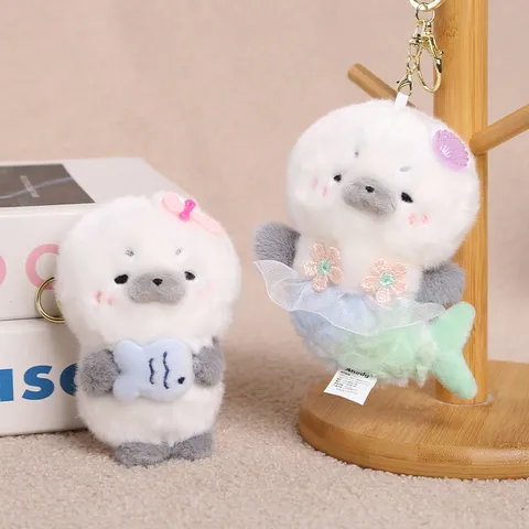 Simpatico Animale Marino Cosplay Foca Peluche Portachiavi Cartoon Foca Bambola Borsa Appendere Ornamento Anello Pendente