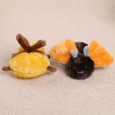 Cute Cartoon Insect Plush Toy Keychain Moth Bee Ladybug Snail Stuffed Animal Pendant Bag Ornament Kids Gift