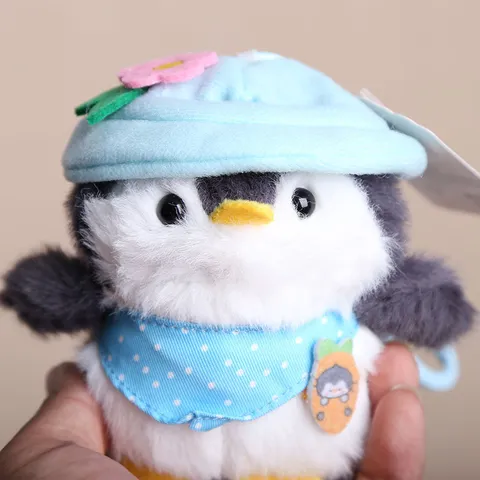 Süßer Cartoon Pinguin Plüschtier Puppe Taschenanhänger Hut Weiches Kuscheltier Schlüsselanhänger Kinder
