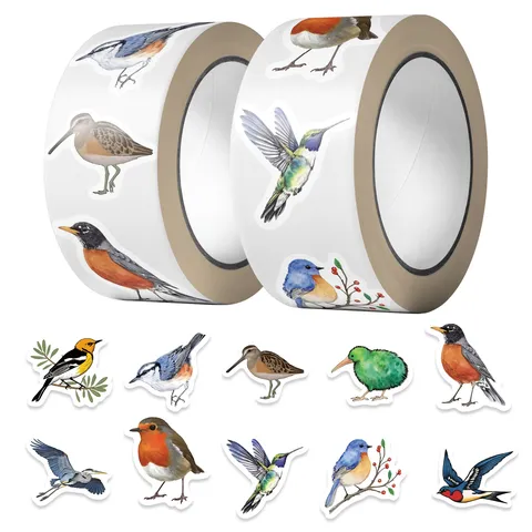 Leuke Vogel Rol Stickers Zelfklevende Decoratieve Sealing Stickers Voor Dagboek Scrapbooking Knutselbenodigdheden