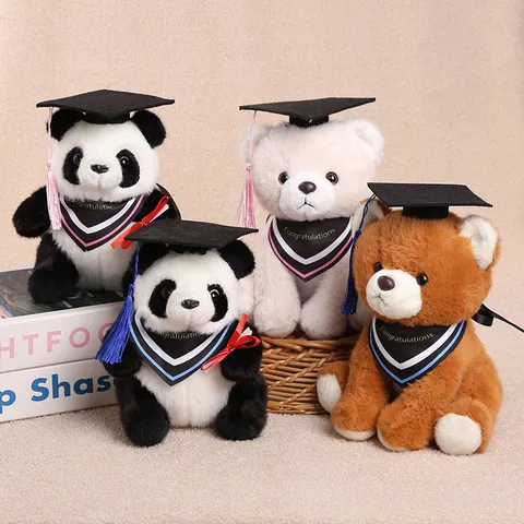 Süßes Abschluss Tier Plüschtier Panda Bär Plüschpuppe Mit Doktorhut Abschlusssaison Geschenk Für Frauen