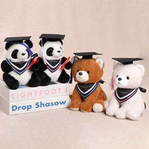 Süßes Abschluss Tier Plüschtier Panda Bär Plüschpuppe Mit Doktorhut Abschlusssaison Geschenk Für Frauen