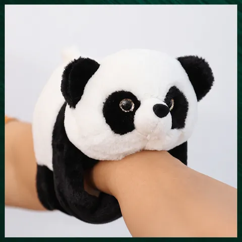 Cute Panda Slap Bracelet Plush Toy Simulation Animal Stuffed Doll Soft Wrist Hugger Children Gift