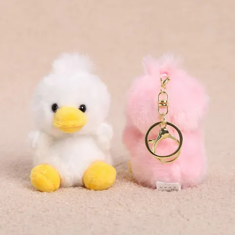 Cute Cartoon Animal Yellow Duck Plush Toy Doll Bag Pendant Stuffed Animal Toy Soft Fluffy Soothing Doll For Kids