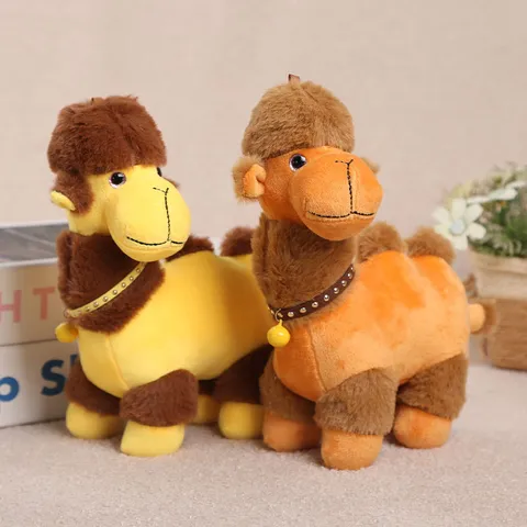 Cute Stuffed Camel Plush Toy With Bell Animal Doll Soft Hanging Pendant Keychain