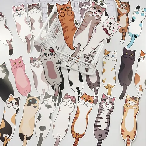 Cute Cartoon Cat Bookmarks Paper Page Markers For Student Reading Planner DIY Decoration Office Supplies