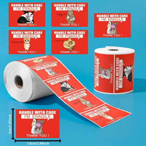 Drôles D'autocollants D'avertissement Fragiles Meme Étiquettes Adhésives Imperméables Pour Boîtes D'expédition