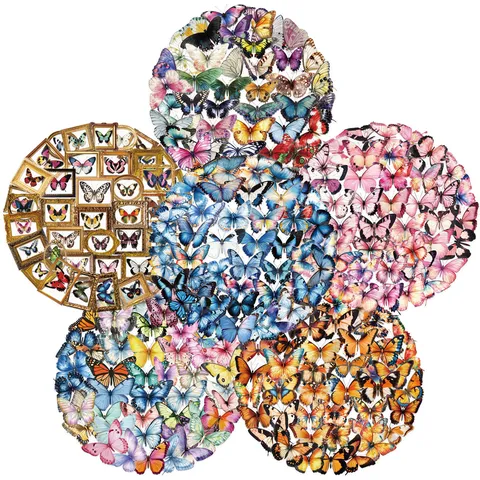 PET Waterdichte Vlinder Stickers Set Vintage Kleurrijke Vlinder Stickers Voor Journaling Scrapbooking DIY Kantoorartikelen