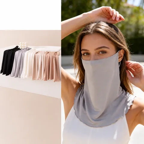 Maulbeerseide Sonnenschutz Gesichtsmaske Atmungsaktiv Anti UV Halbgesicht Nackenschutz Outdoor Radfahren Maske Für Damen