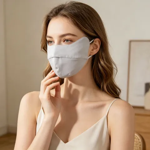 Mulberry Silk Face Mask Breathable 3D Anti Dust Sun Protection Face Cover With Adjustable Ear Loops For Women And Men