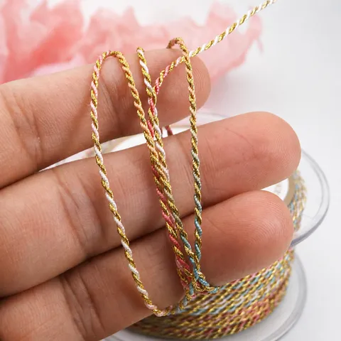 Twisted Milan Cord Nylon Braided Rope For DIY Bracelet Necklace Jewelry Making Handmade Craft Thread Glitter String