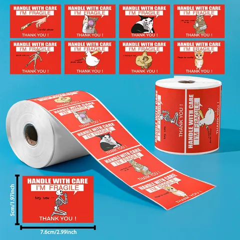 Funny Fragile Meme Warning Label Stickers Waterproof Self-Adhesive Packing Supplies For Logistics Outer Box
