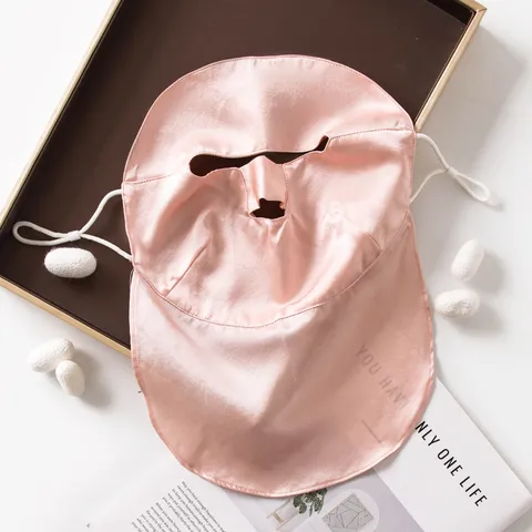 Maschera di Protezione Solare in Seta di Gelso Viso Completo Copertura Collo Protezione UV Traspirante Faceini Per Donne Guida