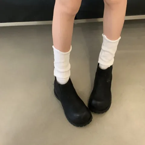 Women's Platform Chelsea Boots Retro Round Toe Thick Sole Short Boots Microfiber Casual Fashion Ankle Boots Winter